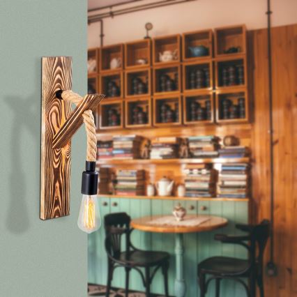 Aplique de parede EREBOS 1xE27/40W/230V castanho