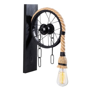 Aplique de parede EREBOS 1xE27/40W/230V preto/castanho