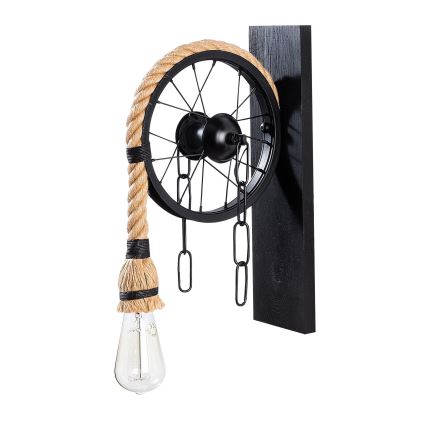 Aplique de parede EREBOS 1xE27/40W/230V preto/castanho