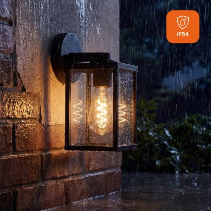 Aplique de parede exterior 1xE27/25W/230V IP54 preto