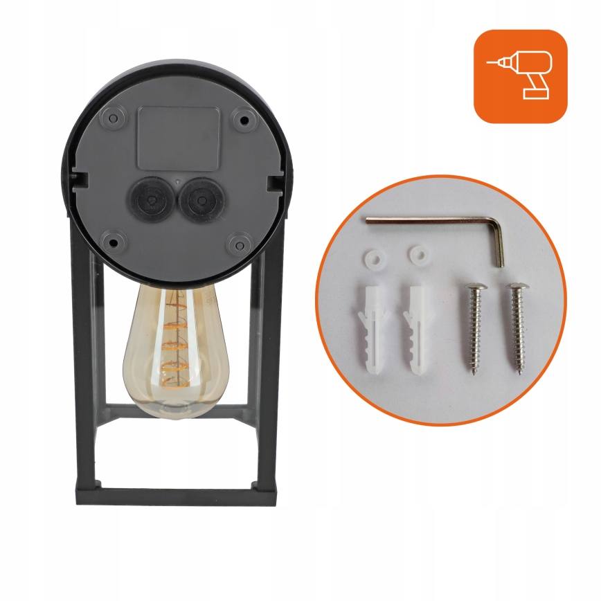 Aplique de parede exterior 1xE27/25W/230V IP54 preto