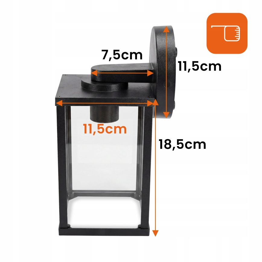 Aplique de parede exterior 1xE27/25W/230V IP54 preto
