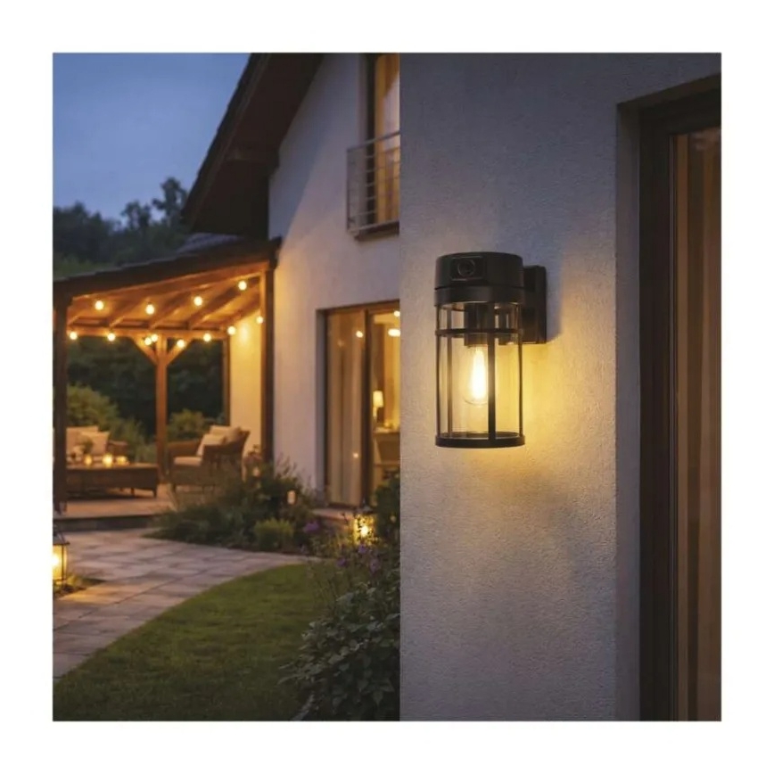 Aplique de parede exterior com câmara GOSMART 1xE27/15W/230V Wi-Fi IP44