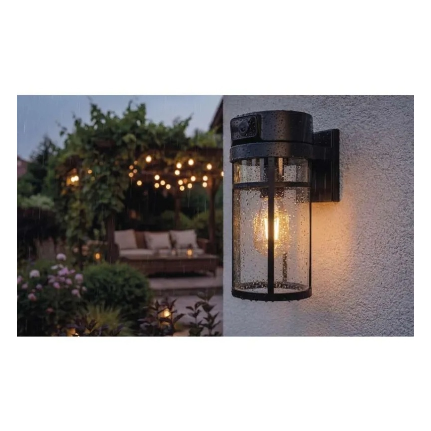 Aplique de parede exterior com câmara GOSMART 1xE27/15W/230V Wi-Fi IP44