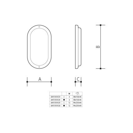 Aplique de parede exterior LED/12W/230V IP54 preto