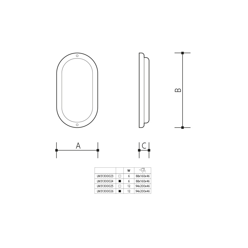 Aplique de parede exterior LED/12W/230V IP54 preto