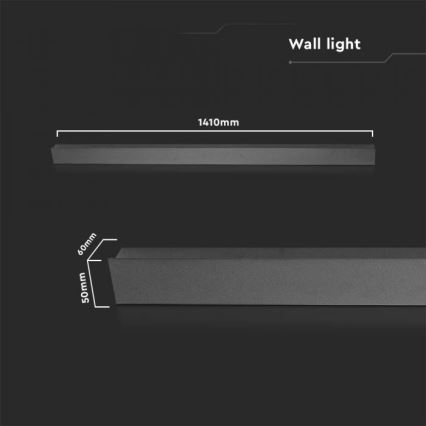 Aplique de parede exterior LED/23W/230V 3000K IP65 141 cm antracite