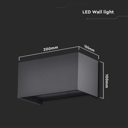 Aplique de parede exterior LED/24W/230V 3000K IP65 preto