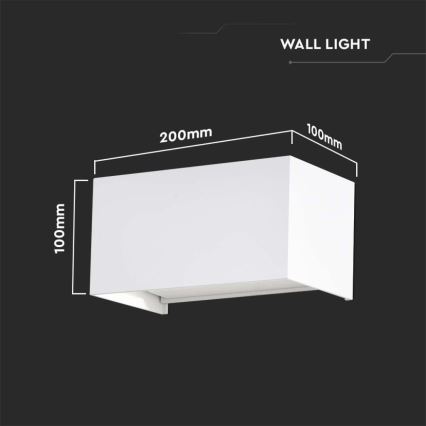 Aplique de parede exterior LED/24W/230V 4000K IP65 branco