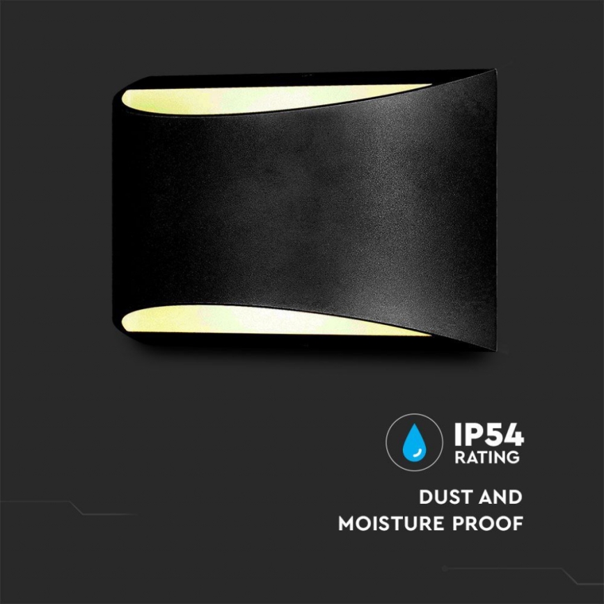 Aplique de parede exterior LED/9W/230V 4000K IP54 preto