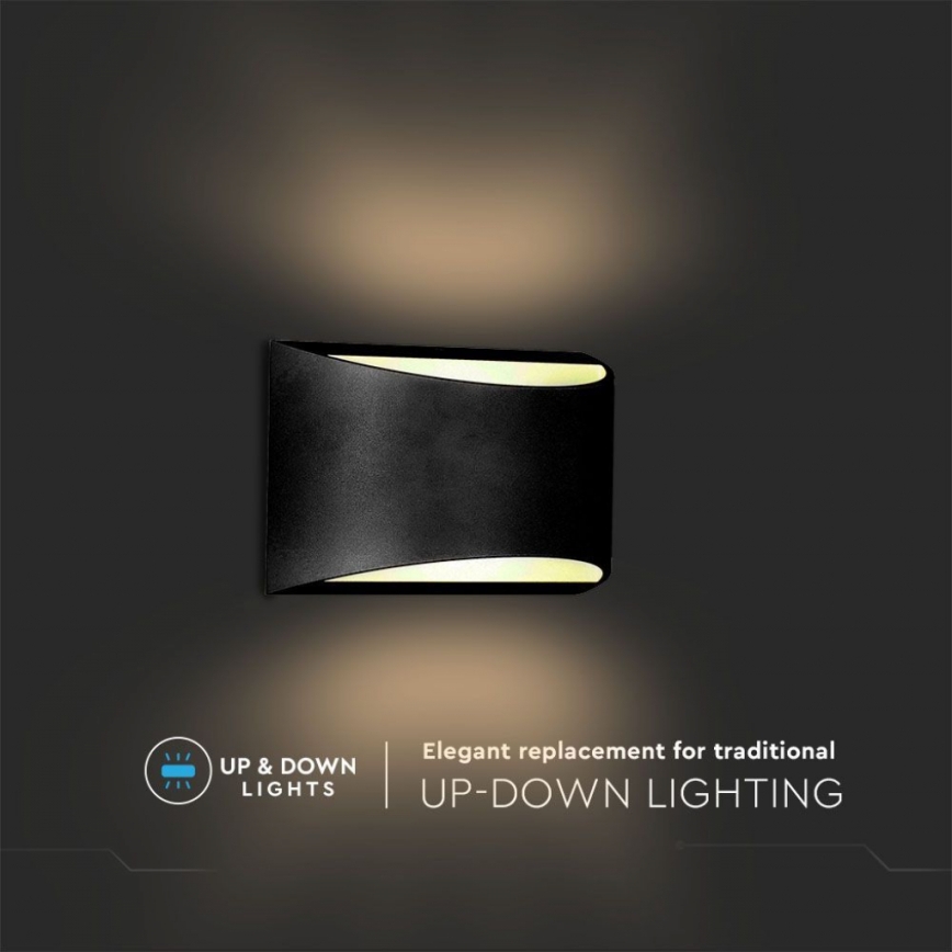 Aplique de parede exterior LED/9W/230V 4000K IP54 preto