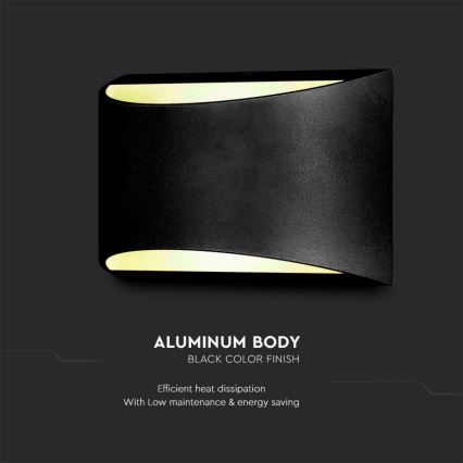 Aplique de parede exterior LED/9W/230V 4000K IP54 preto