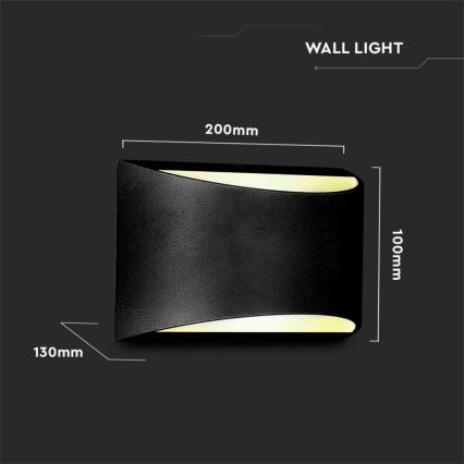 Aplique de parede exterior LED/9W/230V 4000K IP54 preto