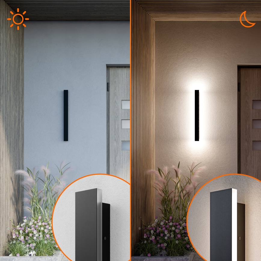 Aplique de parede exterior LED LED/18W/230V 60 cm IP65 preto