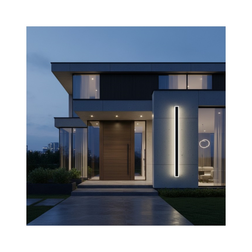 Aplique de parede exterior LED MIRANA S LED/25W/230V 4000K IP44 120 cm preto