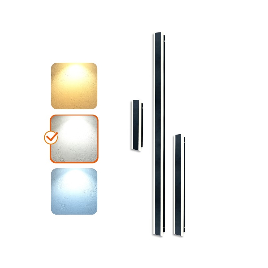 Aplique de parede exterior LED MIRANA S LED/25W/230V 4000K IP44 120 cm preto