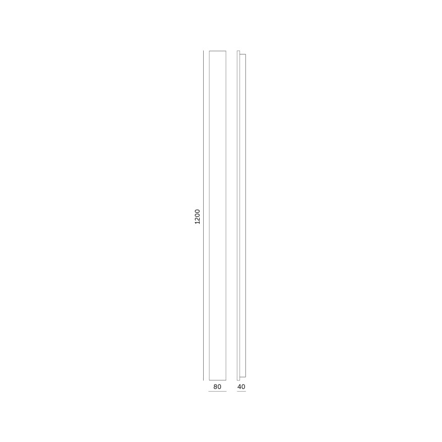 Aplique de parede exterior LED MIRANA S LED/25W/230V 4000K IP44 120 cm preto