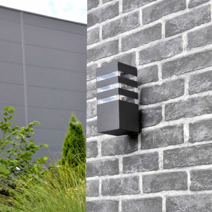 Aplique de parede exterior LED RGBW dimerizável TEKSAS 1xE27/12W/230V 2700-6500K Wi-Fi IP44 antracite