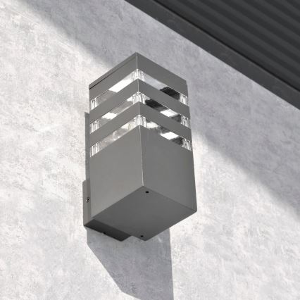 Aplique de parede exterior LED RGBW dimerizável TEKSAS 1xE27/12W/230V 2700-6500K IP44 antracite