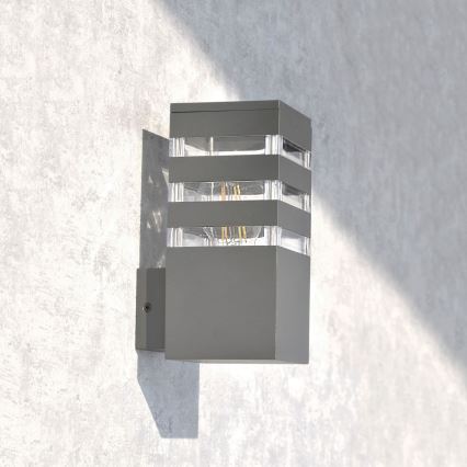 Aplique de parede exterior LED RGBW dimerizável TEKSAS 1xE27/9W/230V 2700-6500K Wi-Fi IP44 antracite