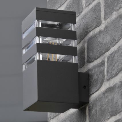 Aplique de parede exterior LED RGBW dimerizável TEKSAS 1xE27/9W/230V 2700-6500K Wi-Fi IP44 antracite