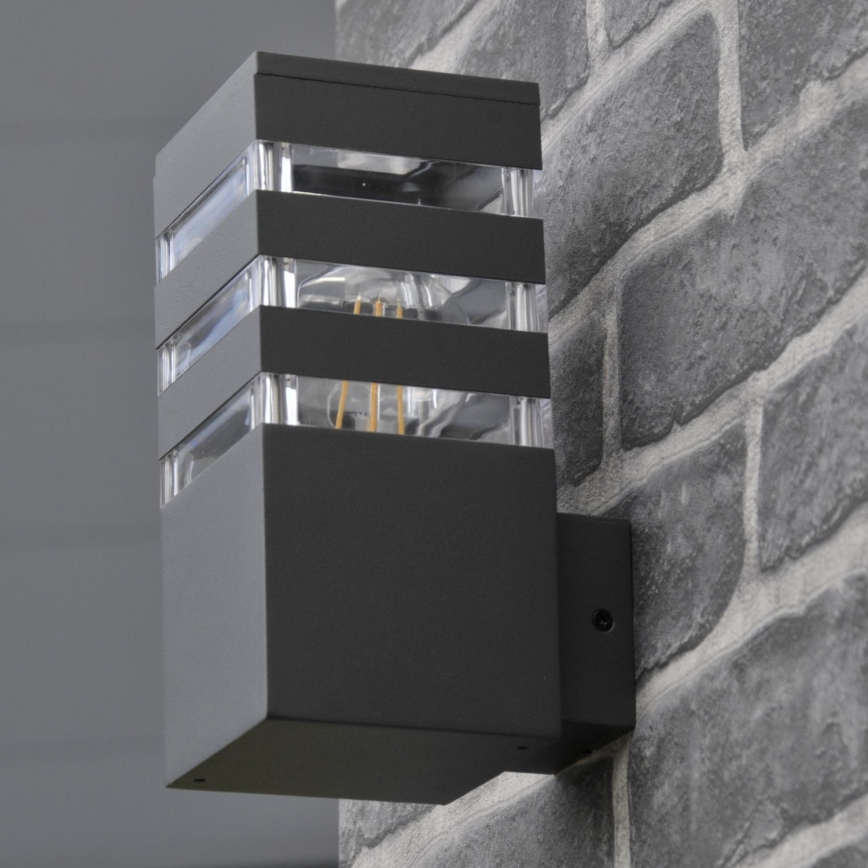 Aplique de parede exterior LED RGBW dimerizável TEKSAS 1xE27/9W/230V 2700-6500K Wi-Fi IP44 antracite