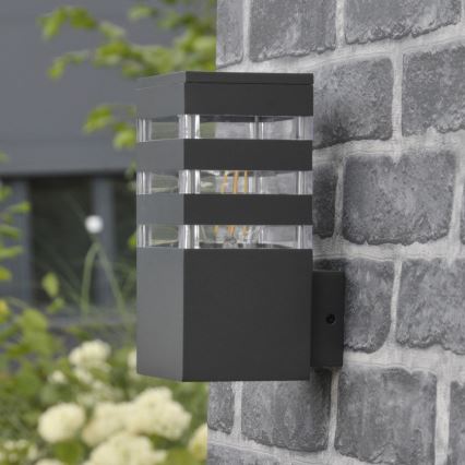 Aplique de parede exterior LED RGBW dimerizável TEKSAS 1xE27/9W/230V 2700-6500K Wi-Fi IP44 antracite