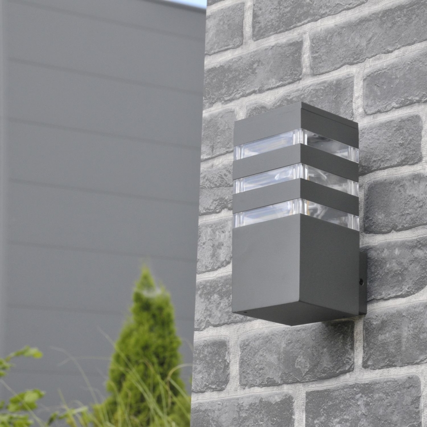 Aplique de parede exterior LED RGBW dimerizável TEKSAS 1xE27/9W/230V 2700-6500K Wi-Fi IP44 antracite