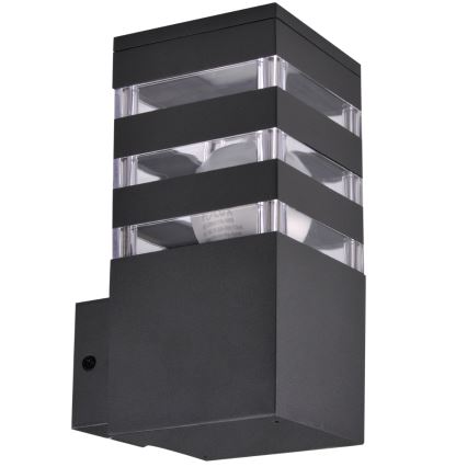 Aplique de parede exterior LED RGBW dimerizável TEKSAS 1xE27/9W/230V 2700-6500K Wi-Fi IP44 antracite