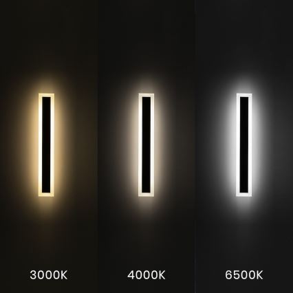 Aplique de parede exterior LED WOW/20W/230V 3000/4000/6500K 60 cm IP54 preto