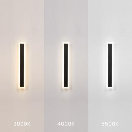 Aplique de parede exterior LED WOW/20W/230V 3000/4000/6500K 60 cm IP54 preto