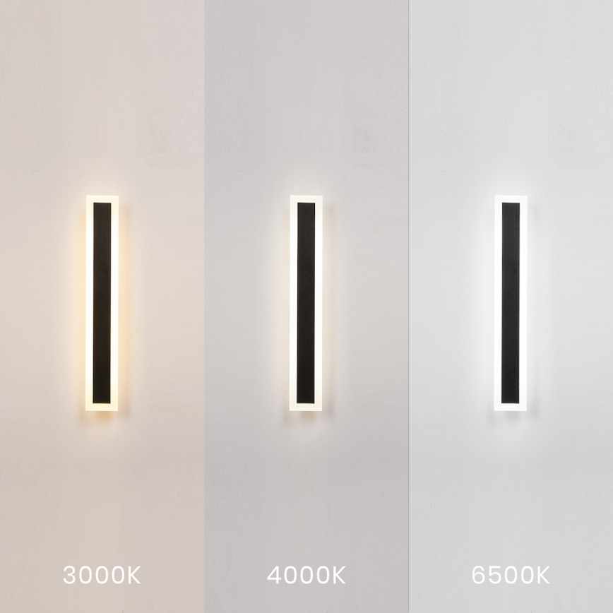 Aplique de parede exterior LED WOW/20W/230V 3000/4000/6500K 60 cm IP54 preto