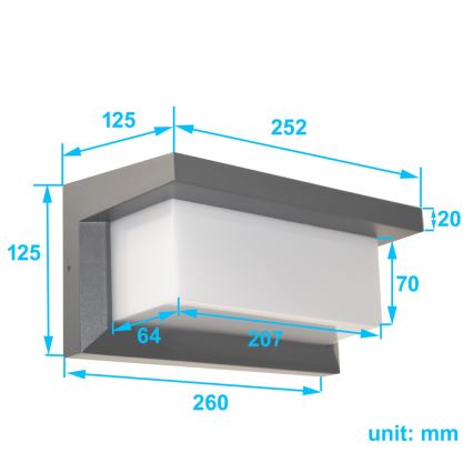 Aplique de parede exterior NEELY 1xE27/50W/230V IP54 antracite