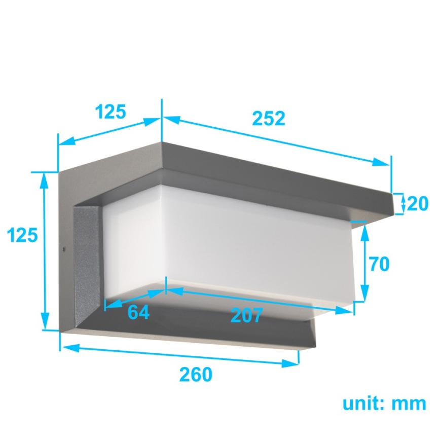 Aplique de parede exterior NEELY 1xE27/50W/230V IP54 antracite