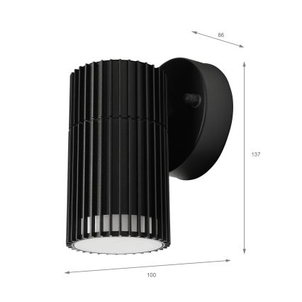 Aplique de parede exterior spot LANTHEA 1xGU10/11W/230V IP44 preto