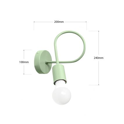 Aplique de parede flexível OXFORD 1xE27/15W/230V verde