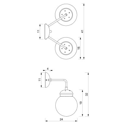 Aplique de parede HYDRO 2 2xE14/15W/230V
