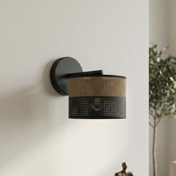 Aplique de parede KARBON 1xE27/15W/230V preto/castanho