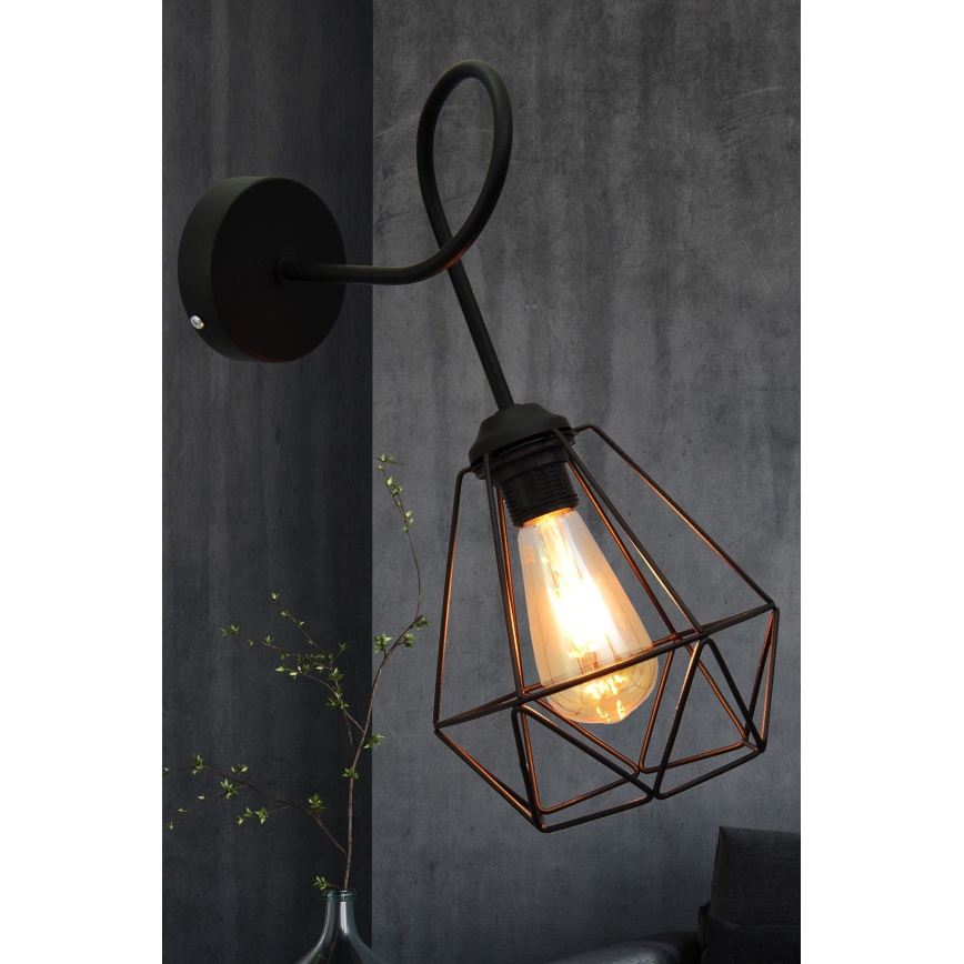 Aplique de parede KARO 3xE27/15W/230V preto