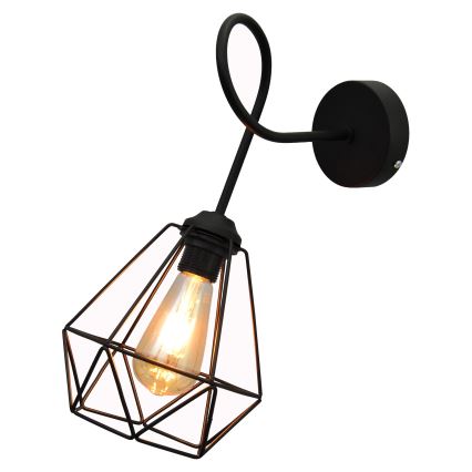 Aplique de parede KARO 3xE27/15W/230V preto