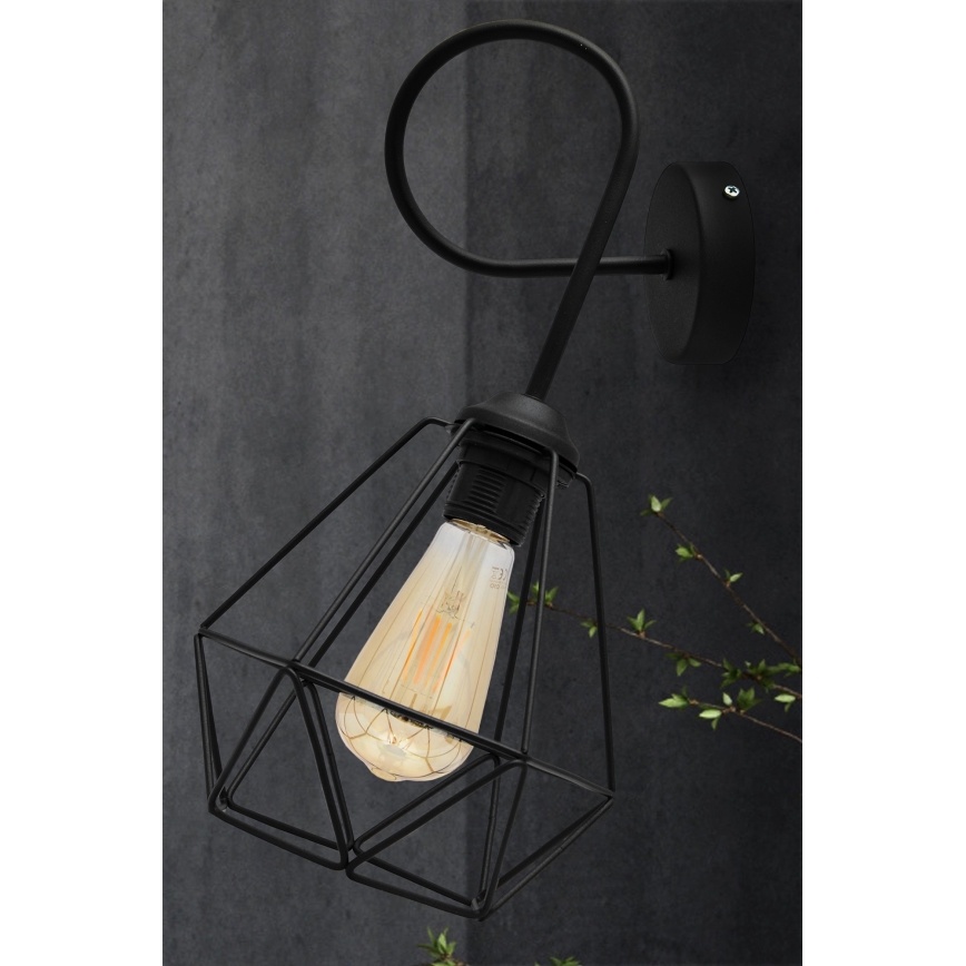 Aplique de parede KARO 3xE27/15W/230V preto