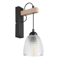 Aplique de parede LEANDRA 1xE27/15W/230V carvalho/preto
