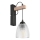 Aplique de parede LEANDRA 1xE27/15W/230V carvalho/preto