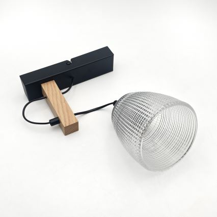 Aplique de parede LEANDRA 1xE27/15W/230V carvalho/preto