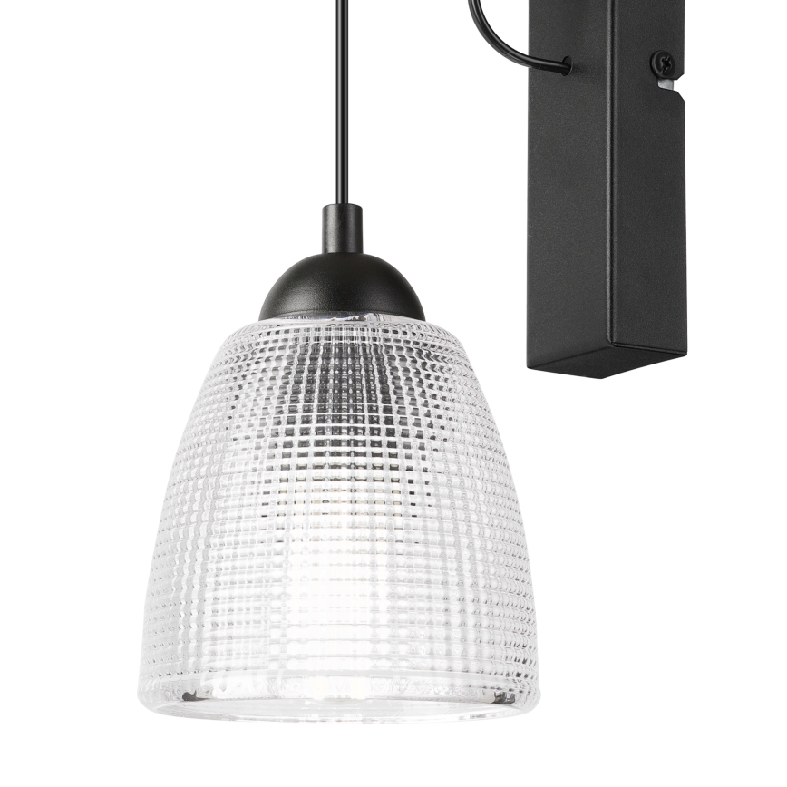 Aplique de parede LEANDRA 1xE27/15W/230V carvalho/preto