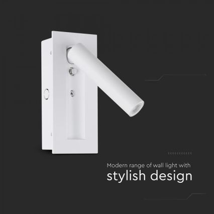 Aplique de parede LED/2W/230V 3000K branco