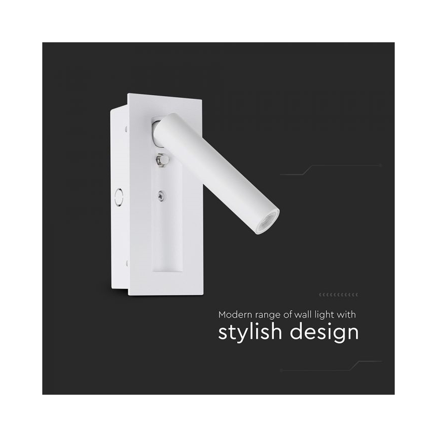 Aplique de parede LED/2W/230V 3000K branco