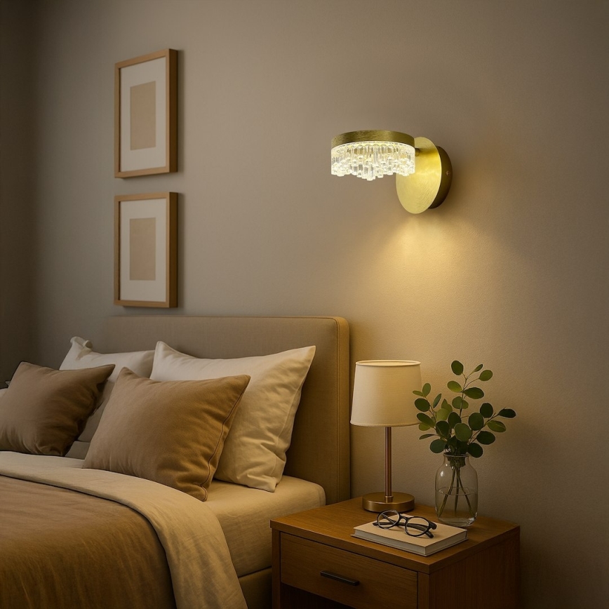 Aplique de parede LED/4W/230V dourado