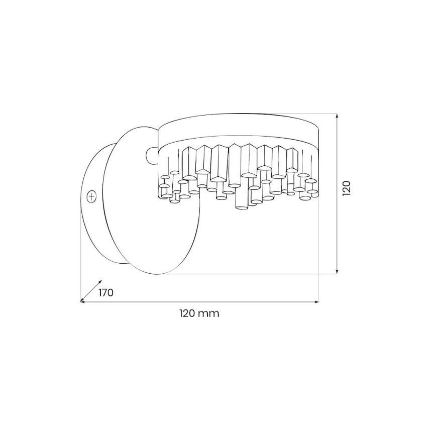 Aplique de parede LED/4W/230V dourado