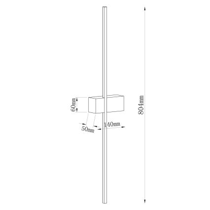 Aplique de parede LED AISHA LED/12W/230V 4000K 80 cm dourado